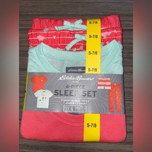One XS left Eddie Bauer Youth/Kids 4 Piece Pajama Set Rainbows & Happy Dreams